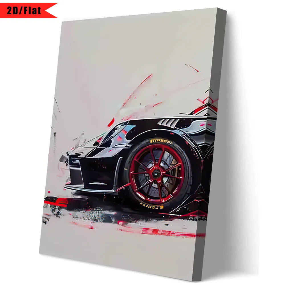 Fashionable Popular Super Sports Car GT3 RS Graffiti Wall Art, HD Canvas Print Poster, Home, Living Room, Room Decoration Peaceful Pleasures Health and Wellness