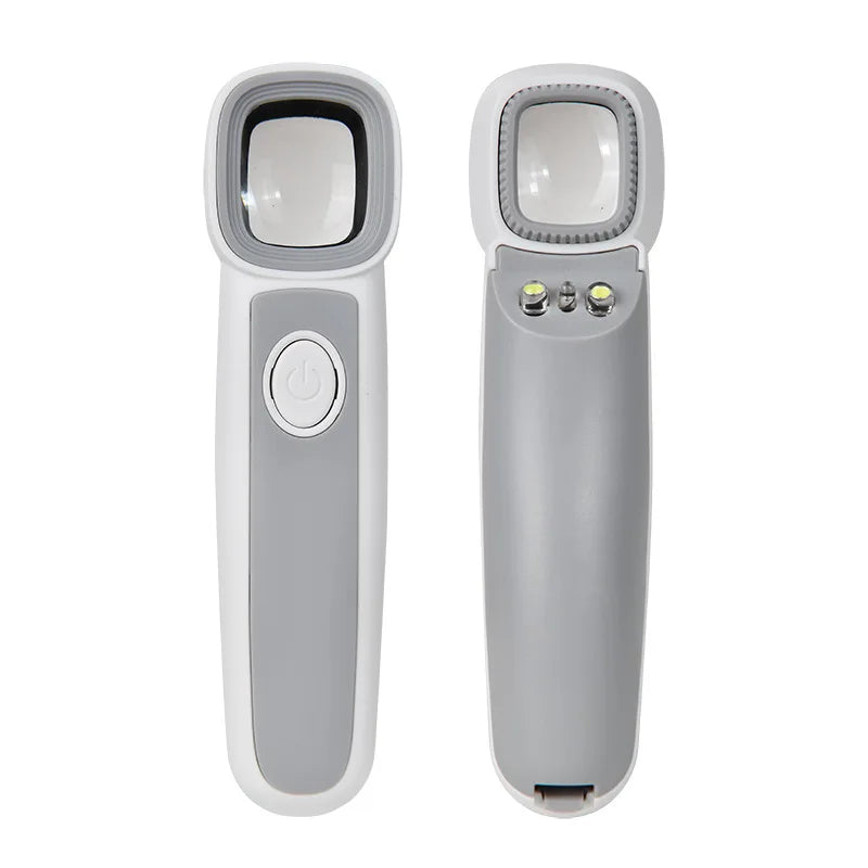Handheld Magnifier 2Led Light 1Uv Currency Verification Square Lens Antique Jewelry Appraisal Collection Magnifying Glass Peaceful Pleasures Health and Wellness 3