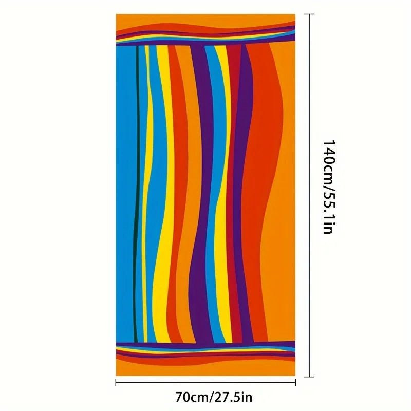 Large Colorful Stripe Beach & Pool Towel – Quick-Dry & Soft