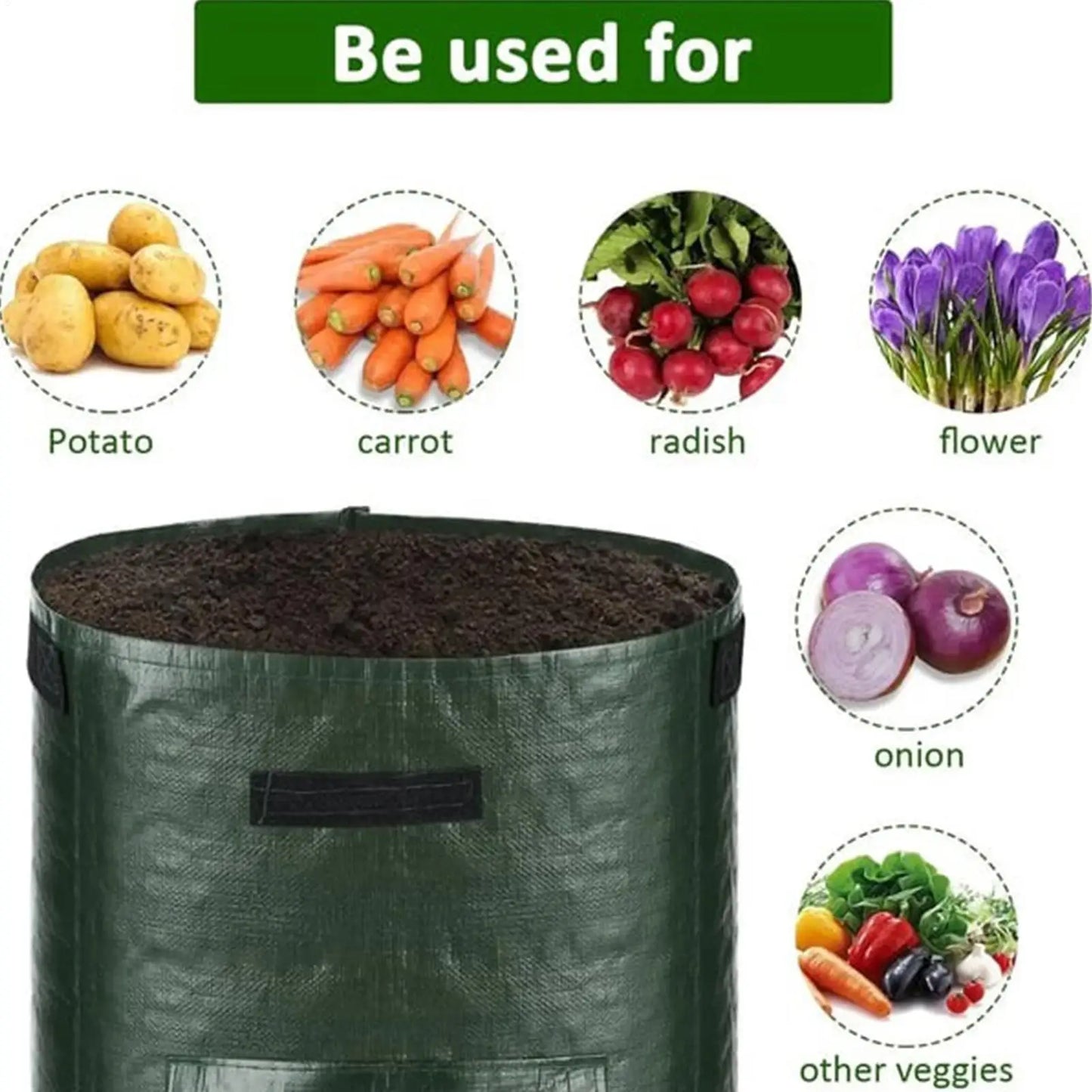 10 Gallon Reusable Grow Bags 3-Pack | Vegetable Planting Bags