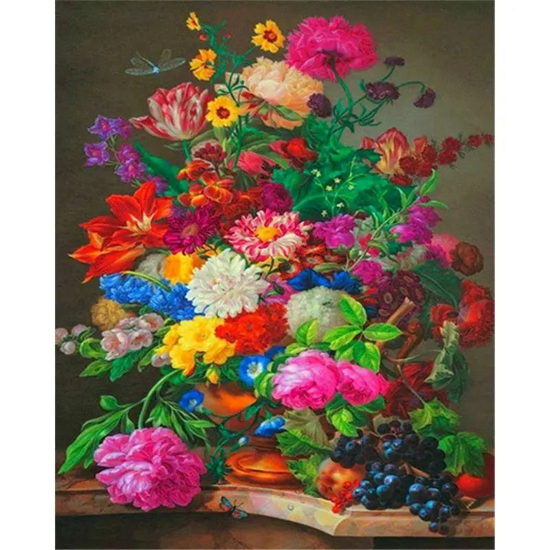 Classical Flowers Paint by Numbers Kit for Adults – 60×75cm