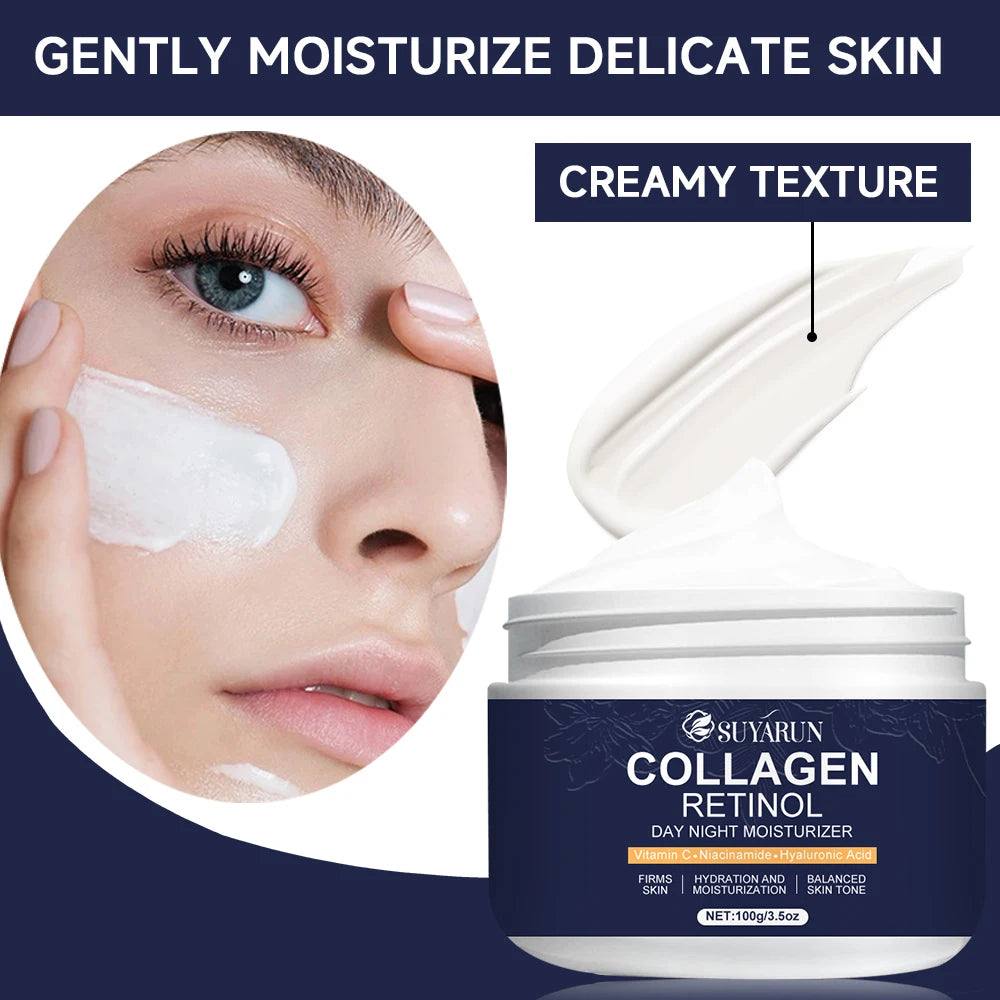 Collagen retinol moisturizer, rich in vitamin C and niacinamide, brightens fine lines and balances skin tone Peaceful Pleasures Health and Wellness