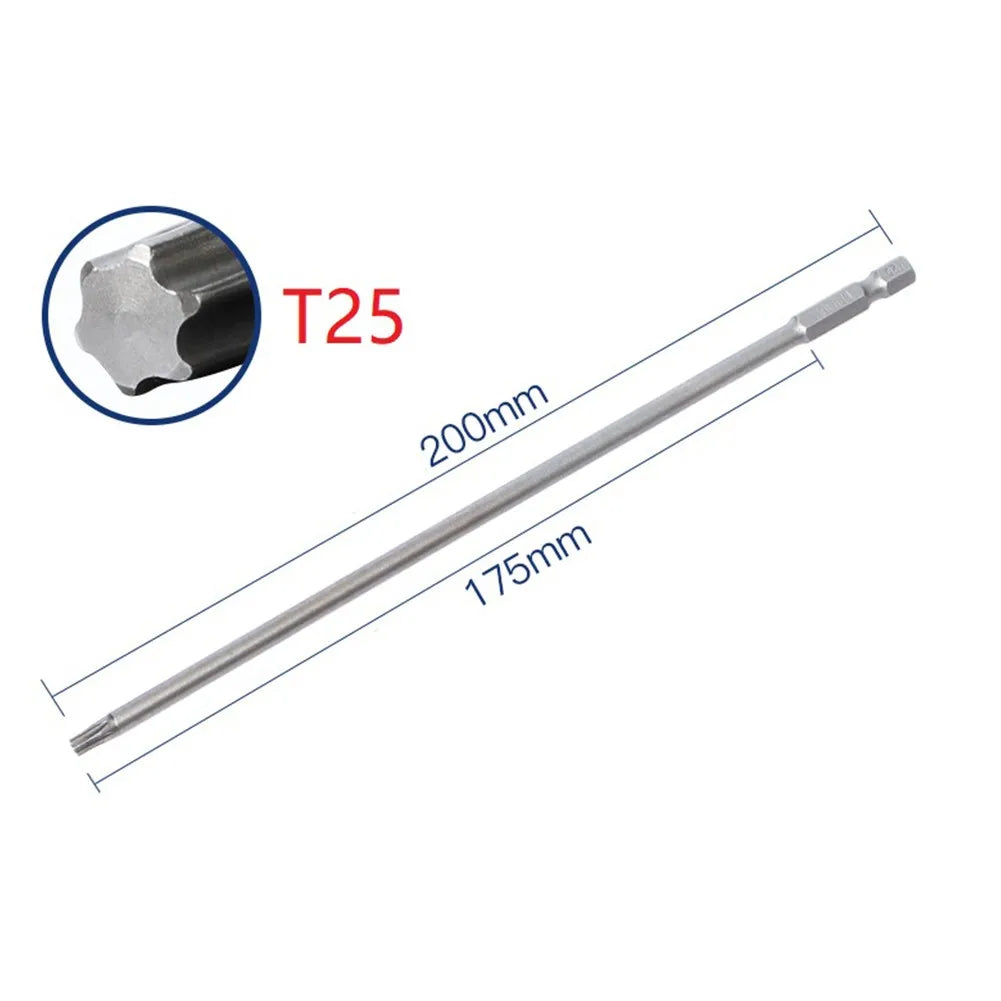 1 Long T10-T30 Magnetic Torx Screwdriver Bits Alloy Steel Electric