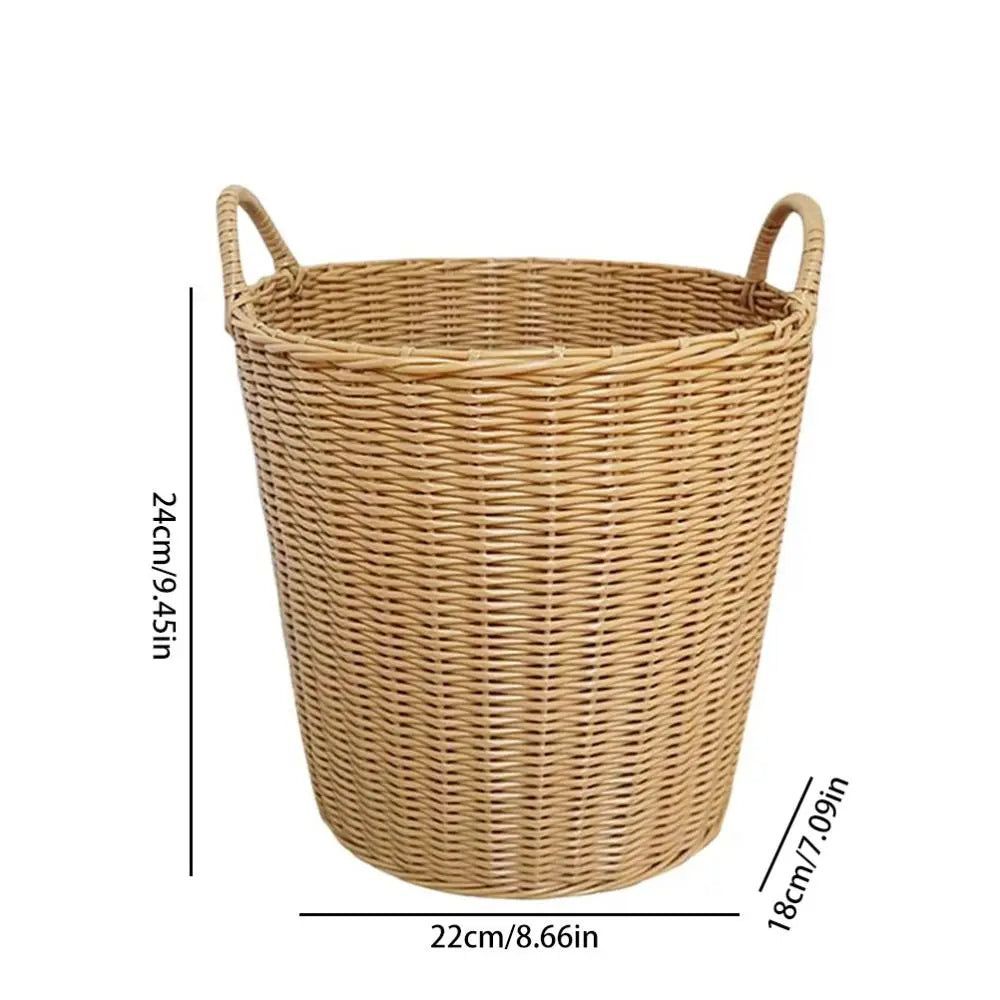 Foldable Rattan-Style Laundry Basket | Wicker Storage Basket