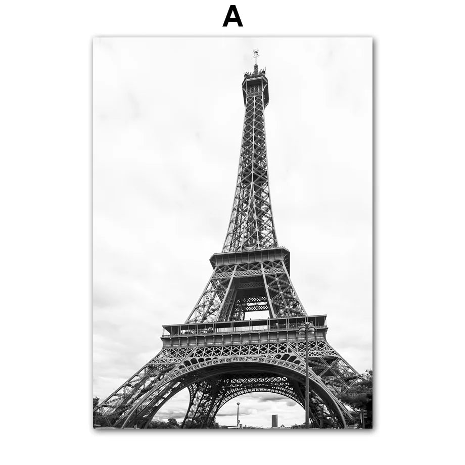 Vintage Car Canvas Wall Art | Nordic Black & White Paris Print
