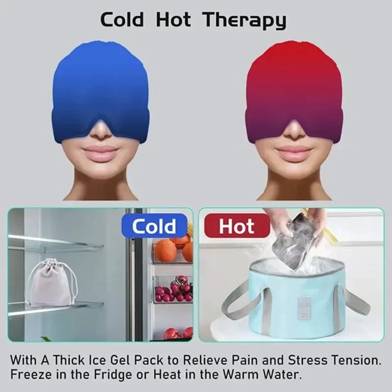 Gel Hot & Cold Head Wrap with Sleep Eye Mask | Dual Therapy