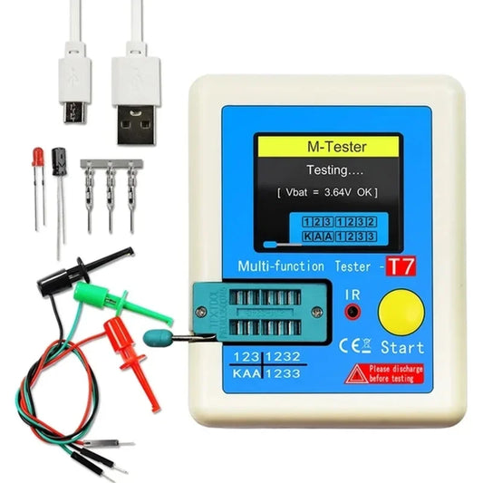 LCR-T7 Transistor Tester Multimeter Colorful Display TFT For Diode Triode MOS/NPN/PNP Capacitor Resistor Transistor Peaceful Pleasures Health and Wellness