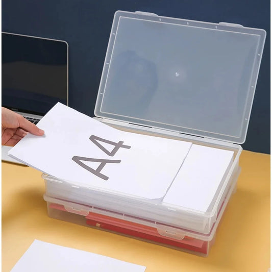 Clear Plastic A4 Document Storage Box – 3 Sizes | Organizer Document Storage Box Peaceful Pleasures Health and Wellness