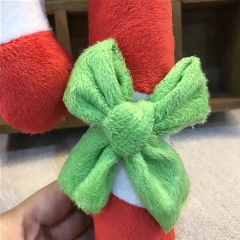 1Pcs Red Christmas Candy Squeaky Plush Sounding Dog Toy For Puppy Holiday Party French Bulldog Terrier Chihuahua Peaceful Pleasures Health and Wellness