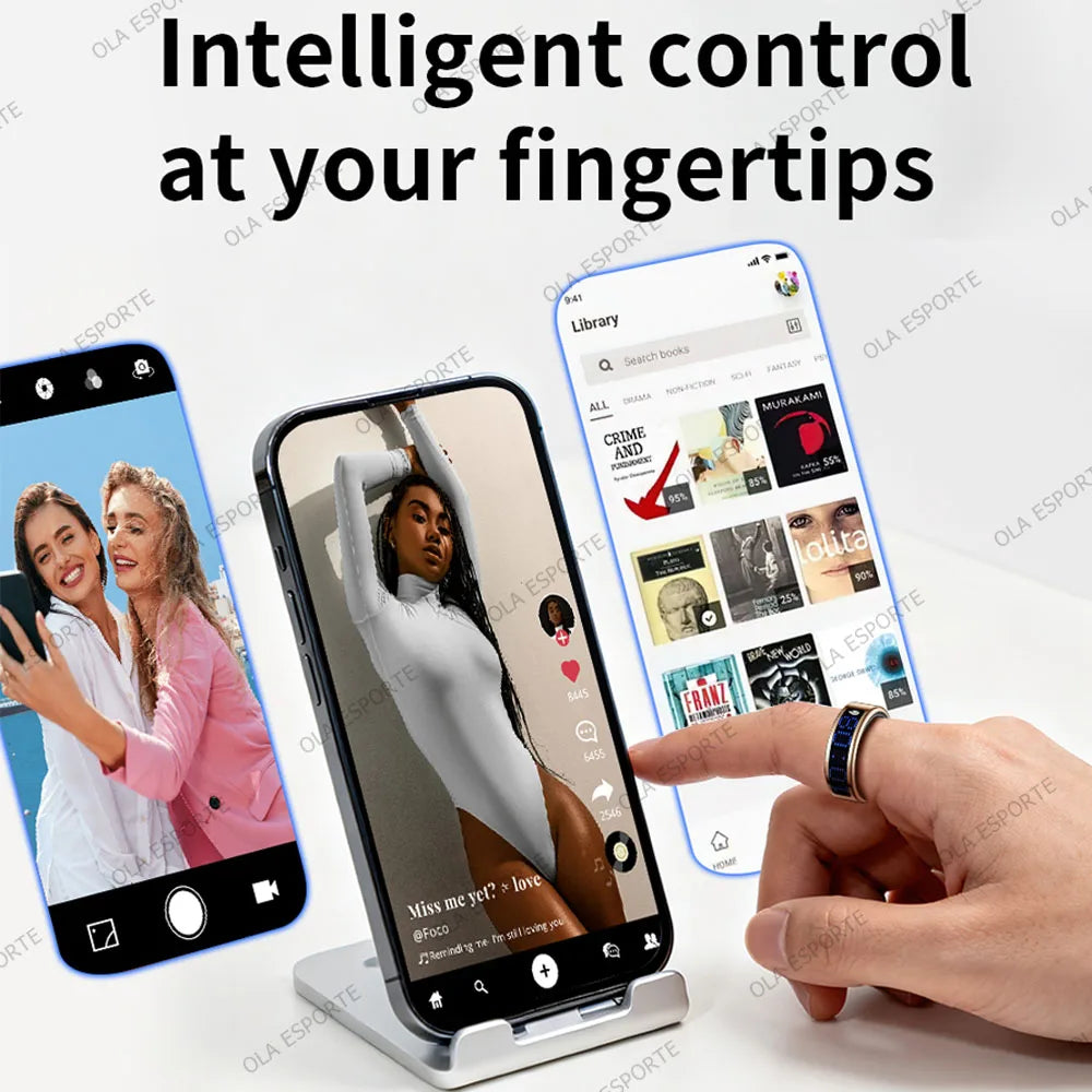 2026 Smart Ring with Touch Display Screen, Wireless Charging, Health Manager, 5 ATM Waterproof For Men Women Smart Rings R12 R08 Peaceful Pleasures Health and Wellness