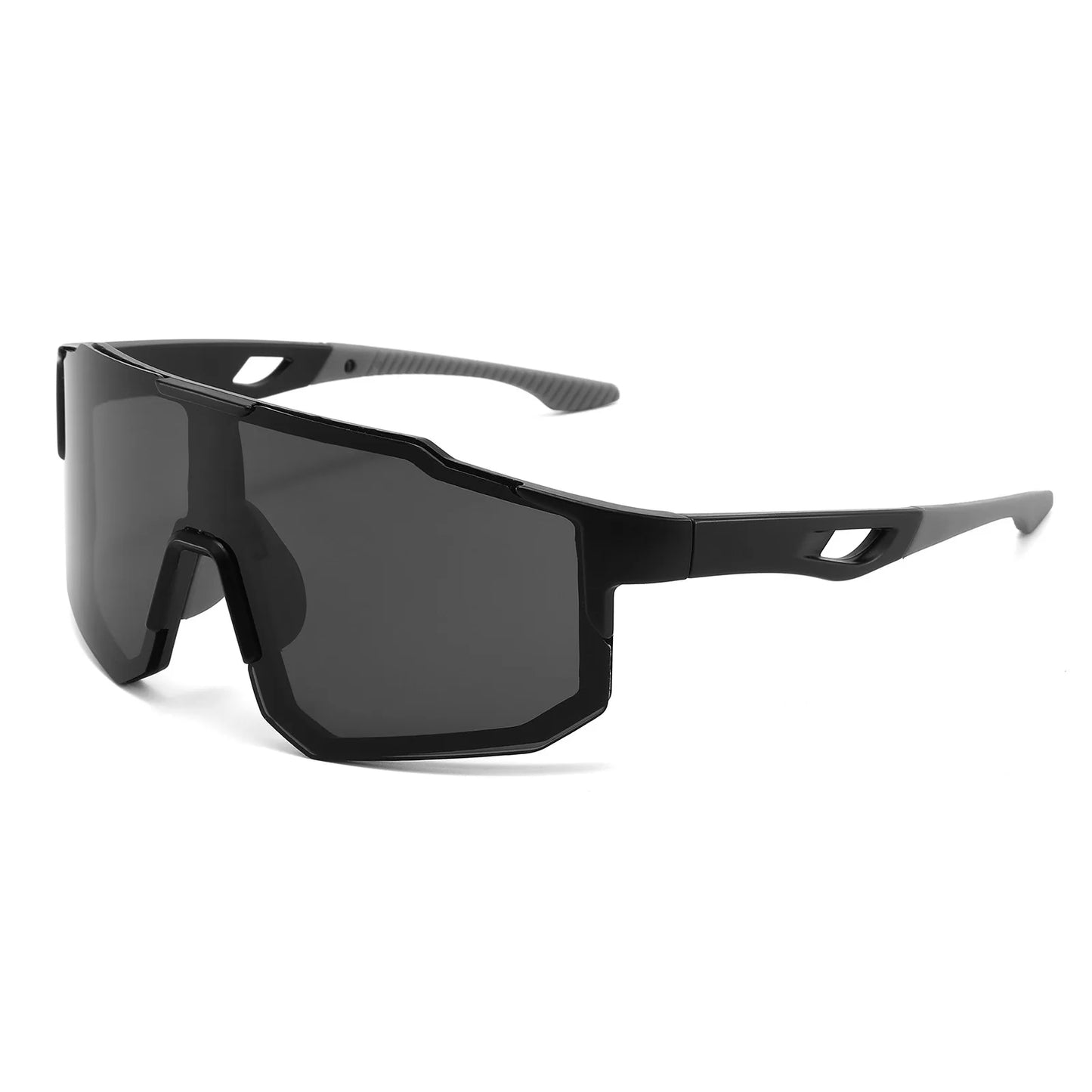 Unisex Oversized Sports Sunglasses UV400 Wraparound Colorful Comfort Fit for Cycling Hiking Outdoor Activities Peaceful Pleasures Health and Wellness C1-black