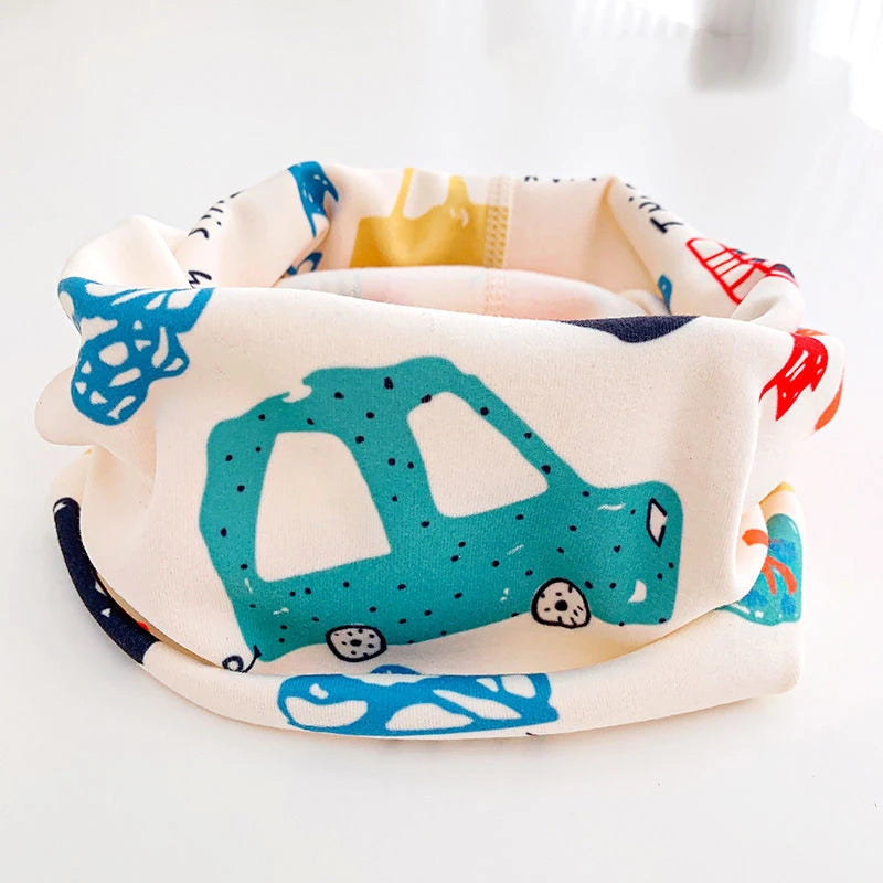 Kids Cartoon Neck Warmer Scarf | Windproof Warm Velvet Toddler