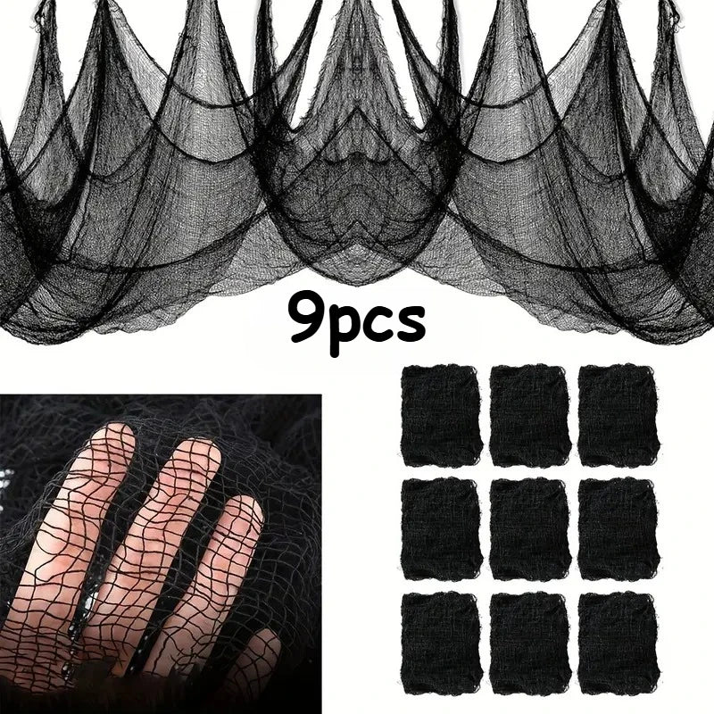 Halloween Black Gauze Fabric | Haunted House DIY Decoration