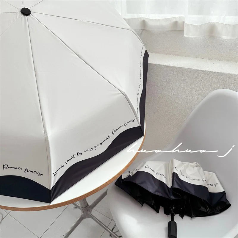 Automatic UV Umbrella – Black & White Folding Sunshade & Rain