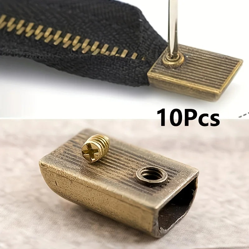 Metal Zipper Stopper Tail Clip Stop Plug Head Screw DIY Bag Leather