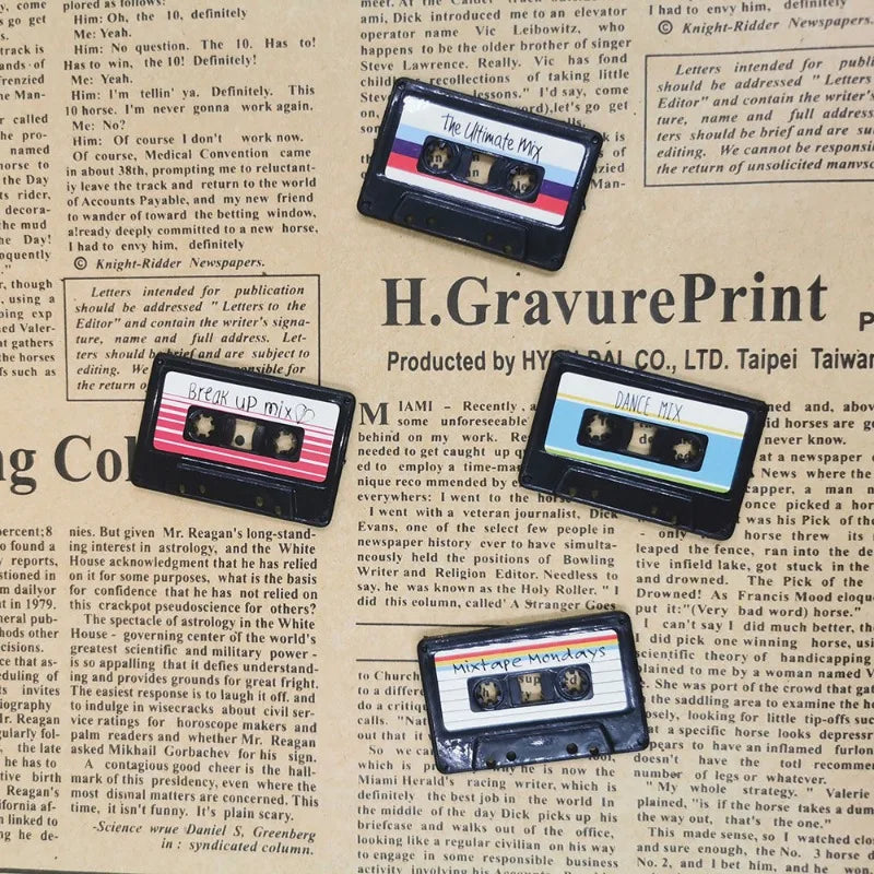 Retro Tape & Record Fridge Magnets Set of 4 | Nostalgic Decor