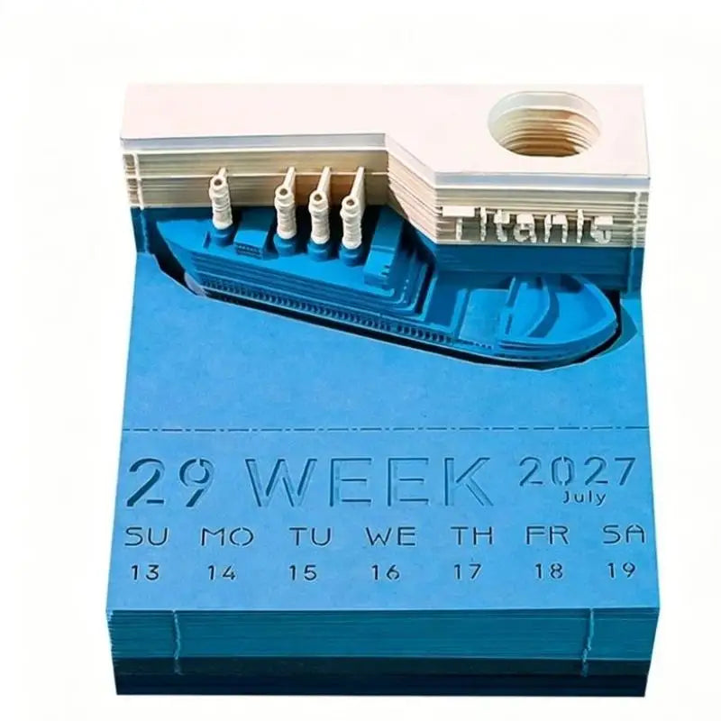 2027 LED Desk Calendar – 3D Tear-Away Paper Carving Art LED Desk Calendar Peaceful Pleasures Health and Wellness