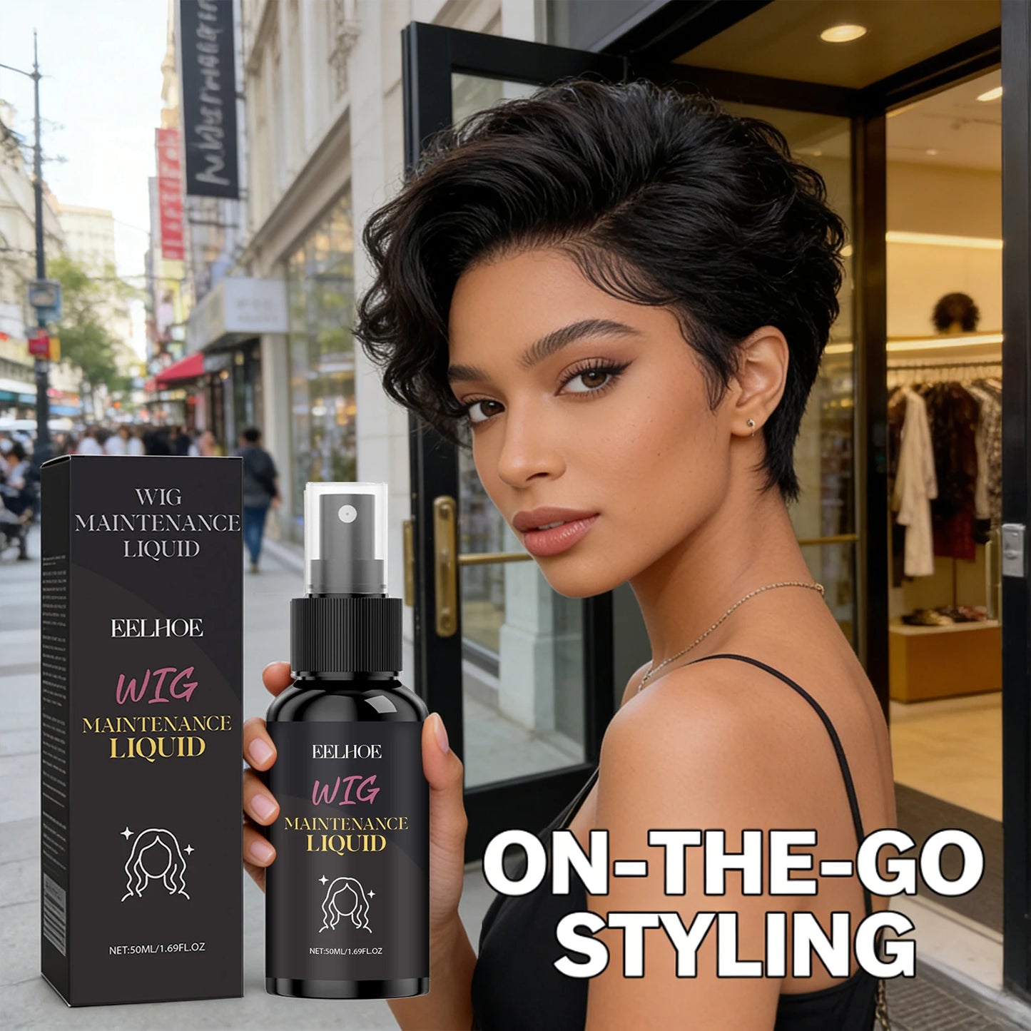 Eelhoe Wig Fluffy Spray Anti-Frizz Moisturizing Mousse 50ml Wig Styling Spray Peaceful Pleasures Health and Wellness