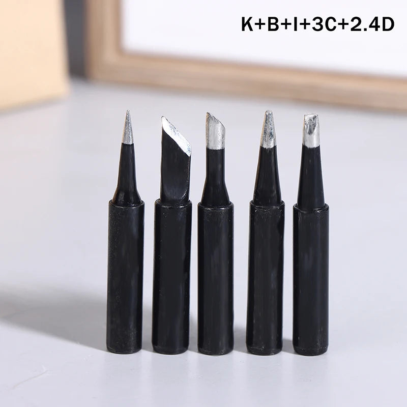 5Pcs Copper Black Lead-Free Soldering Iron Tip 900M-T-I 900M-T-IS 900M-T-K Welding Solder Station Iron Tips Replace Repair Tools Peaceful Pleasures Health and Wellness A