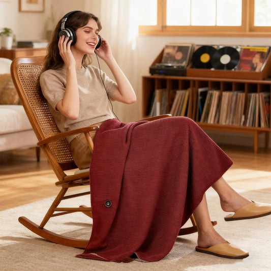 USB Heated Wearable Blanket – Foldable Electric Shawl for Travel Heated Electric Blanket Peaceful Pleasures Health and Wellness