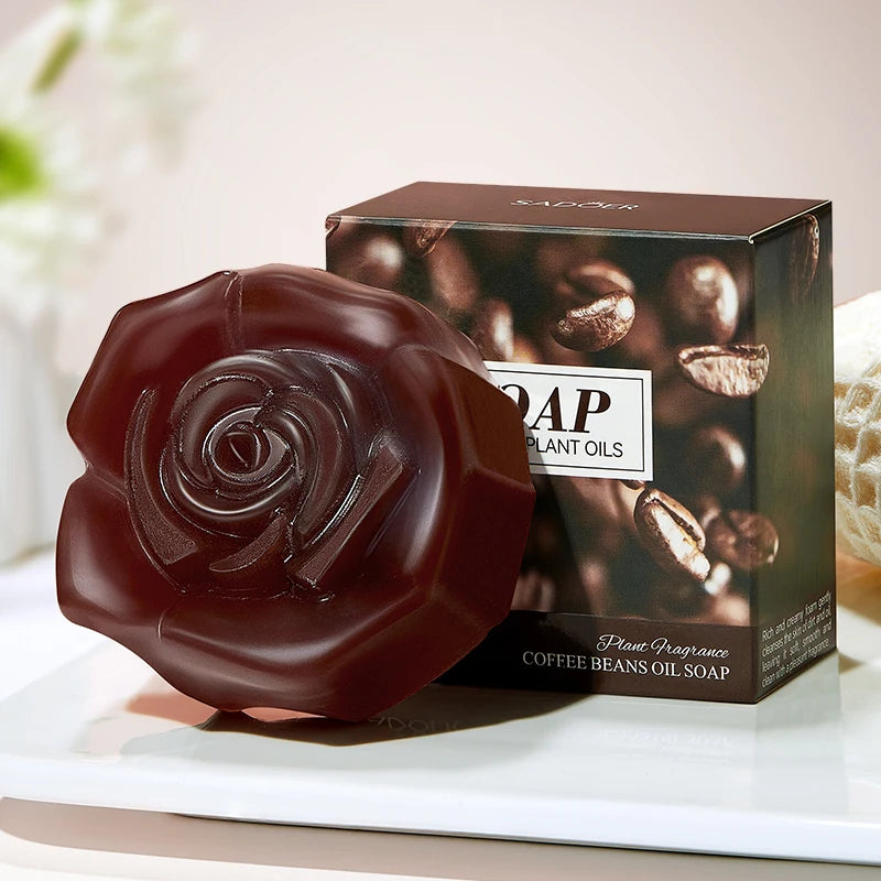 SADOER Coffee Facial Soap – Whitening, Anti-Acne & Moisturizing Facial Cleansing Soap Peaceful Pleasures Health and Wellness Coffee