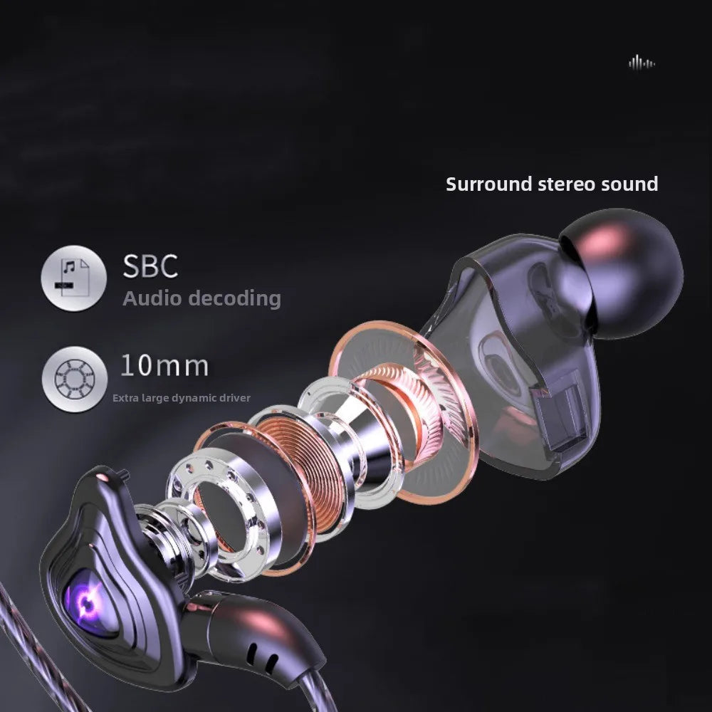 3.5mm Esports Wired Earphone HiFi Stereo Noise Cancelling in Ear Earphones Microphone Elbow Wired Headset Listen To Music Peaceful Pleasures Health and Wellness