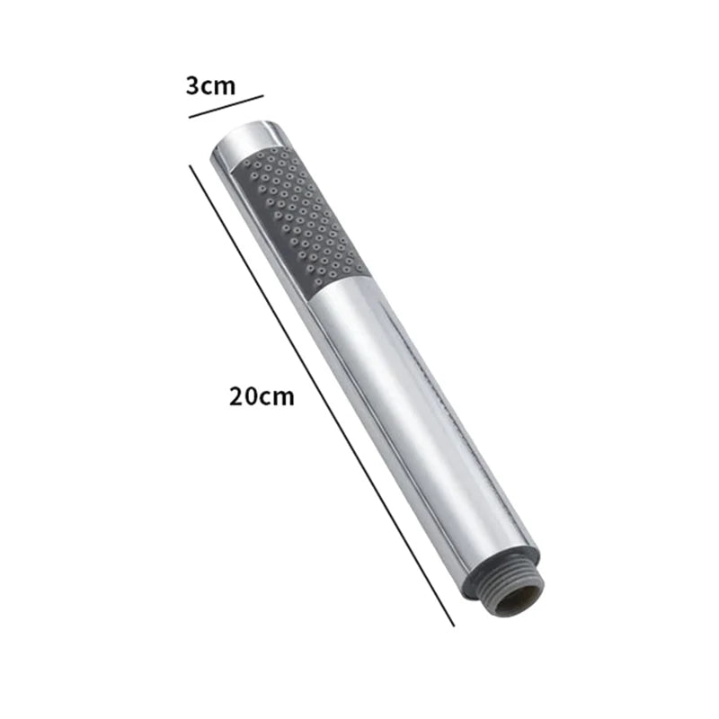 Stainless Steel Cylindrical Handheld Booster Shower Head Hotel Home Bathroom Universal Shower Head Set Peaceful Pleasures Health and Wellness