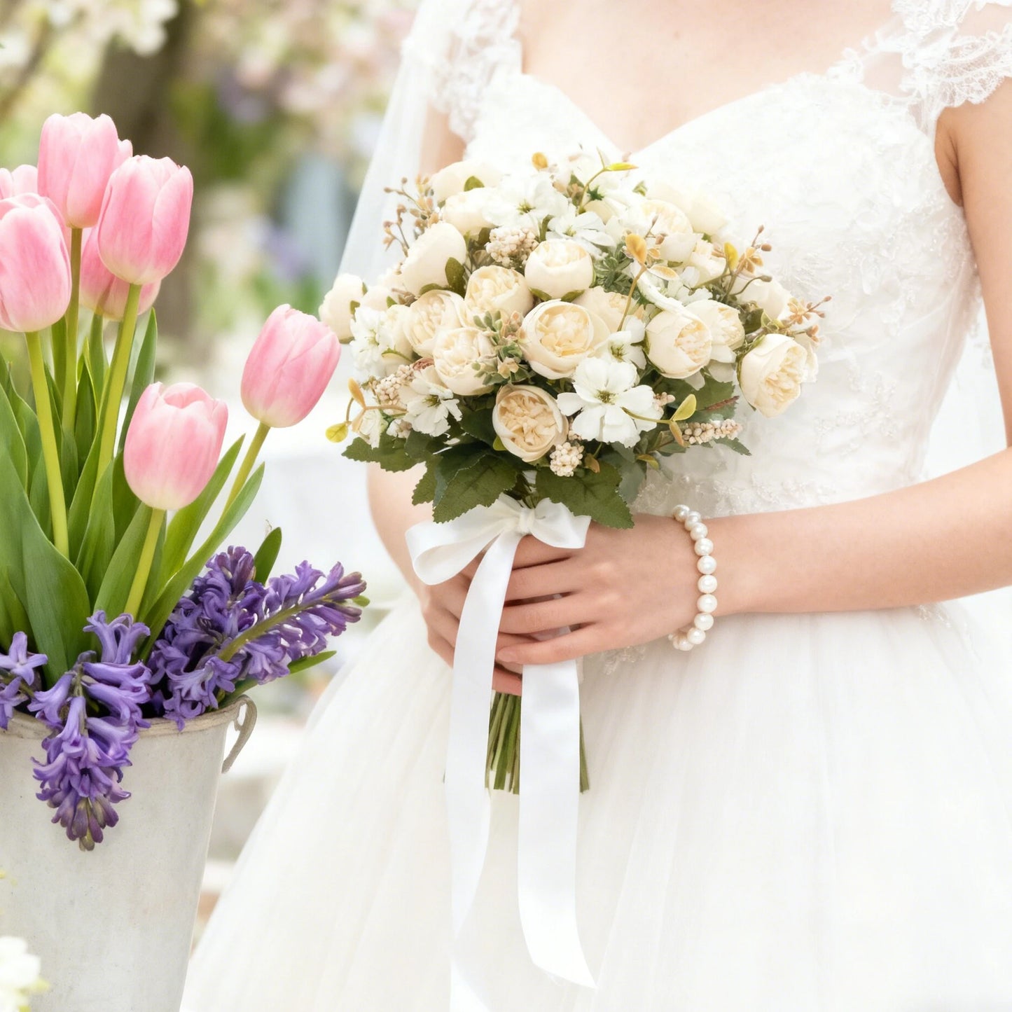 Silk Peony Artificial Flower Bouquet | Wedding & Home Decor