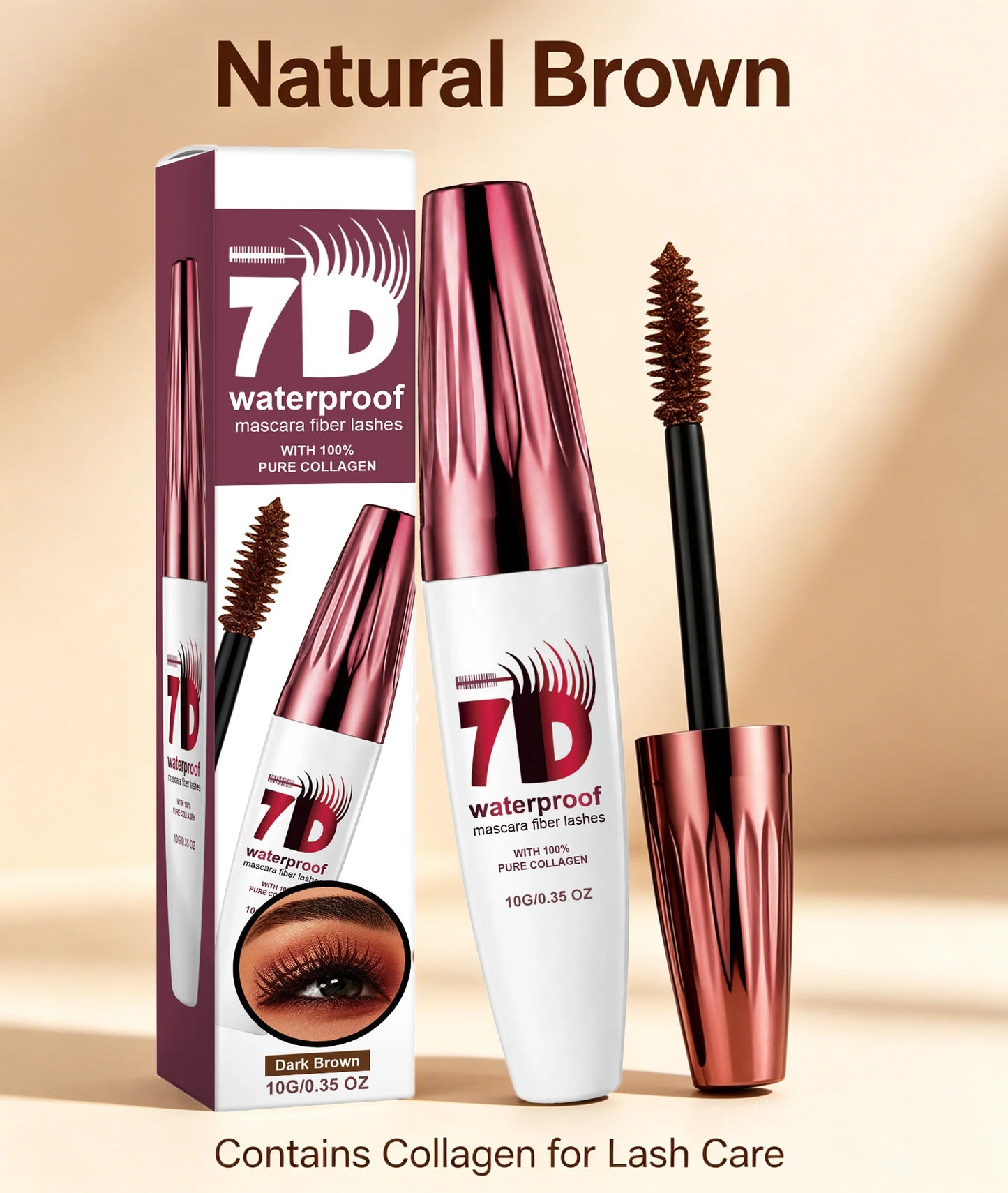 7D Fiber Mascara – Waterproof, Volumizing & Collagen Lashes