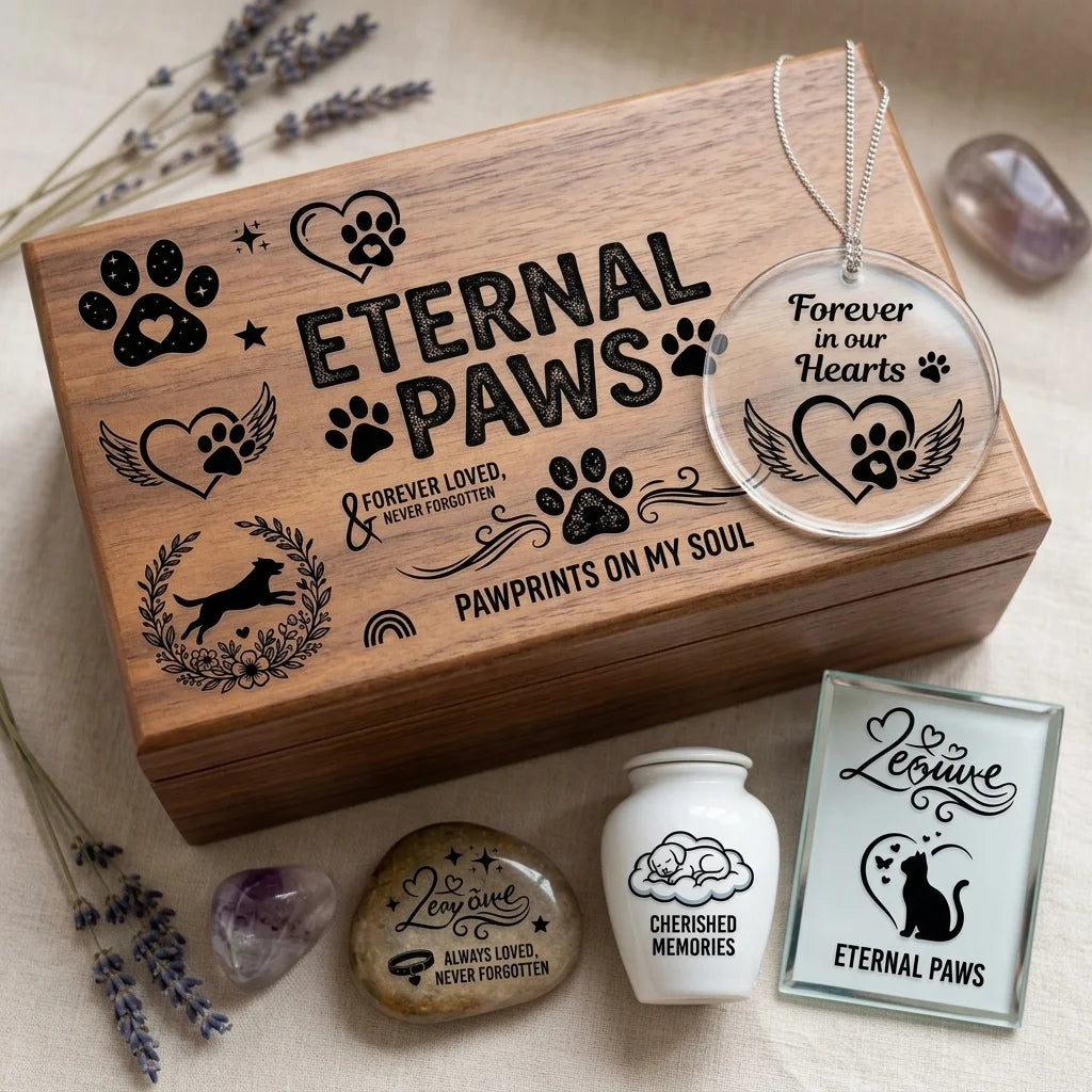 Pet Memorial UV Transfer Stickers | Paw Print Waterproof Decals