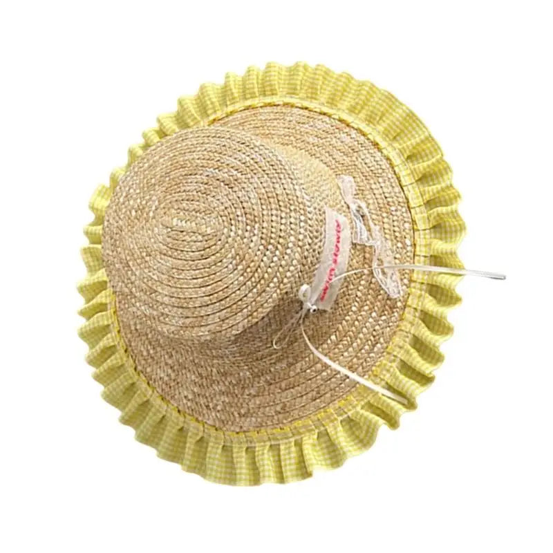 Kids Wide Brim Straw Sun Hat | Bowknot | Adjustable Summer