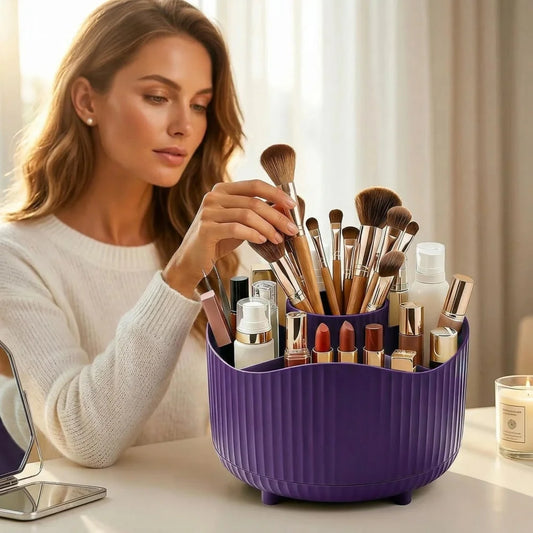 Rotating Makeup Organizer – Desktop Storage for Brushes & Beauty Rotating Makeup Organizer Peaceful Pleasures Health and Wellness