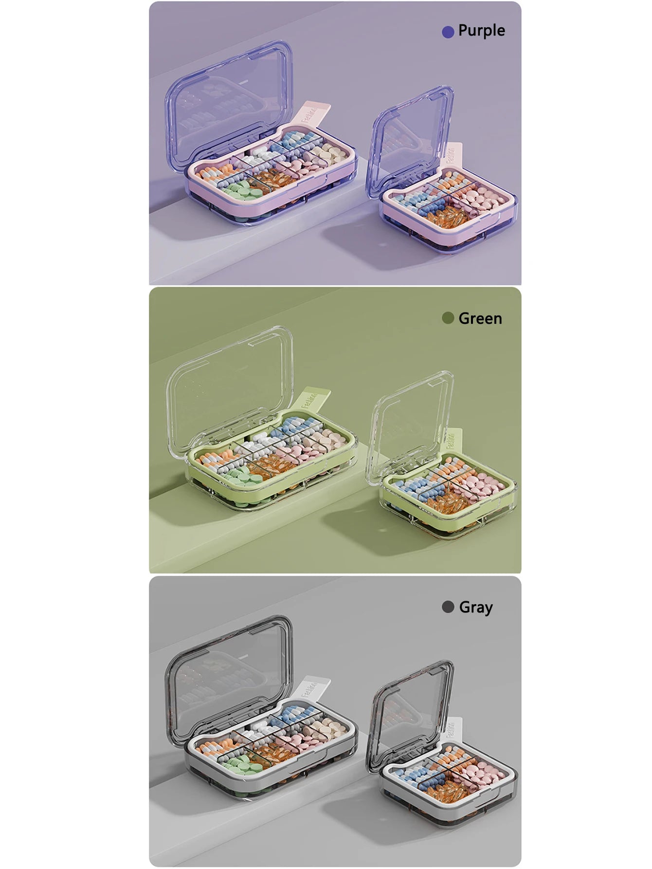 1Pc Travel Pill Case Medicine Storage Organizer Container Drug Tablet Dispenser Independent Lattice Pill Box Jewelry Storage Box Peaceful Pleasures Health and Wellness