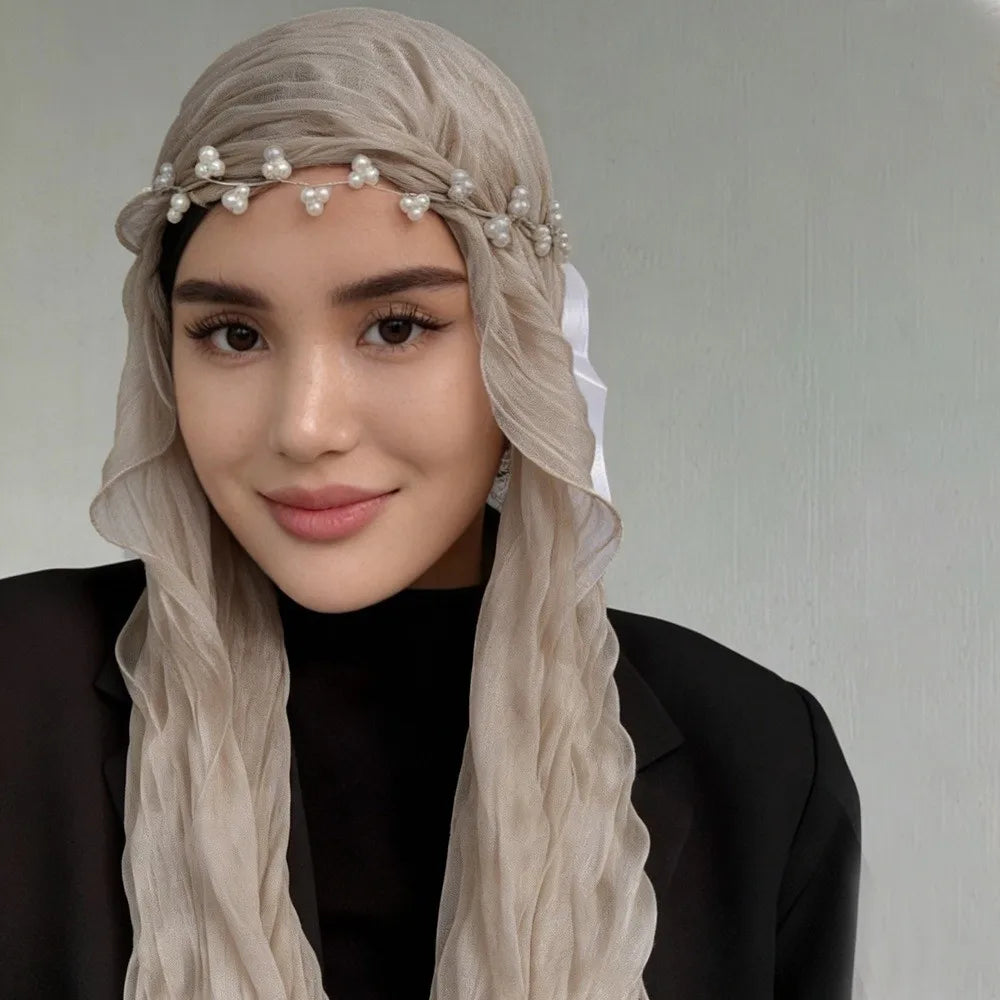 Solid Chiffon Scarf – Ruffled Shawl, Hijab & Wrap for Women