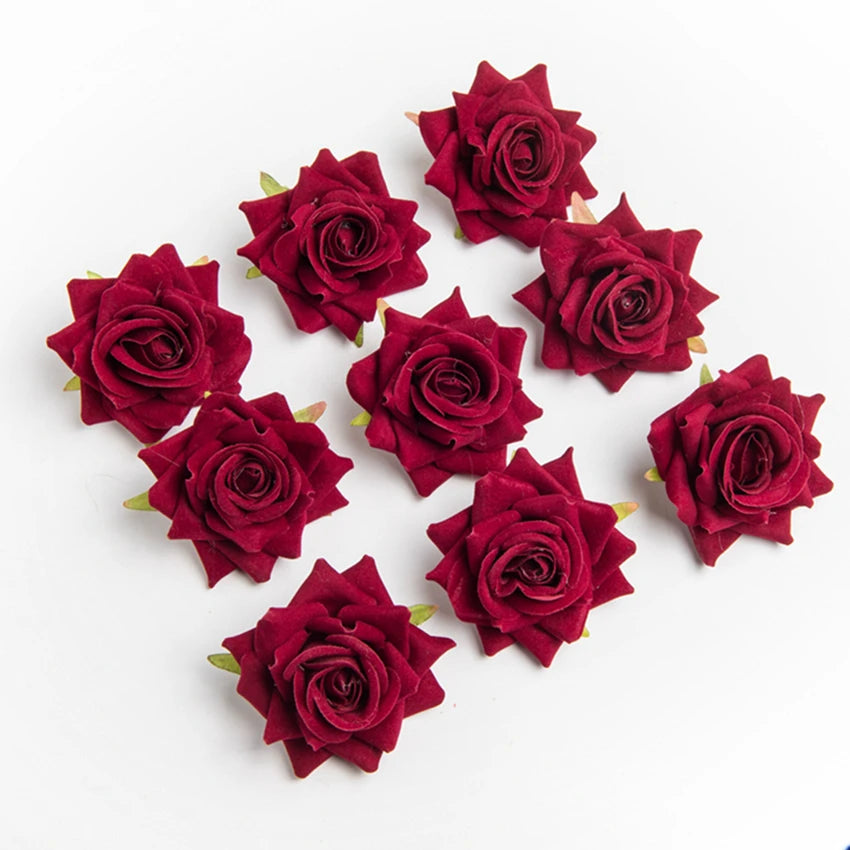 Artificial Silk Rose Flower Heads 5/10 Pcs | Wedding & Home Décor