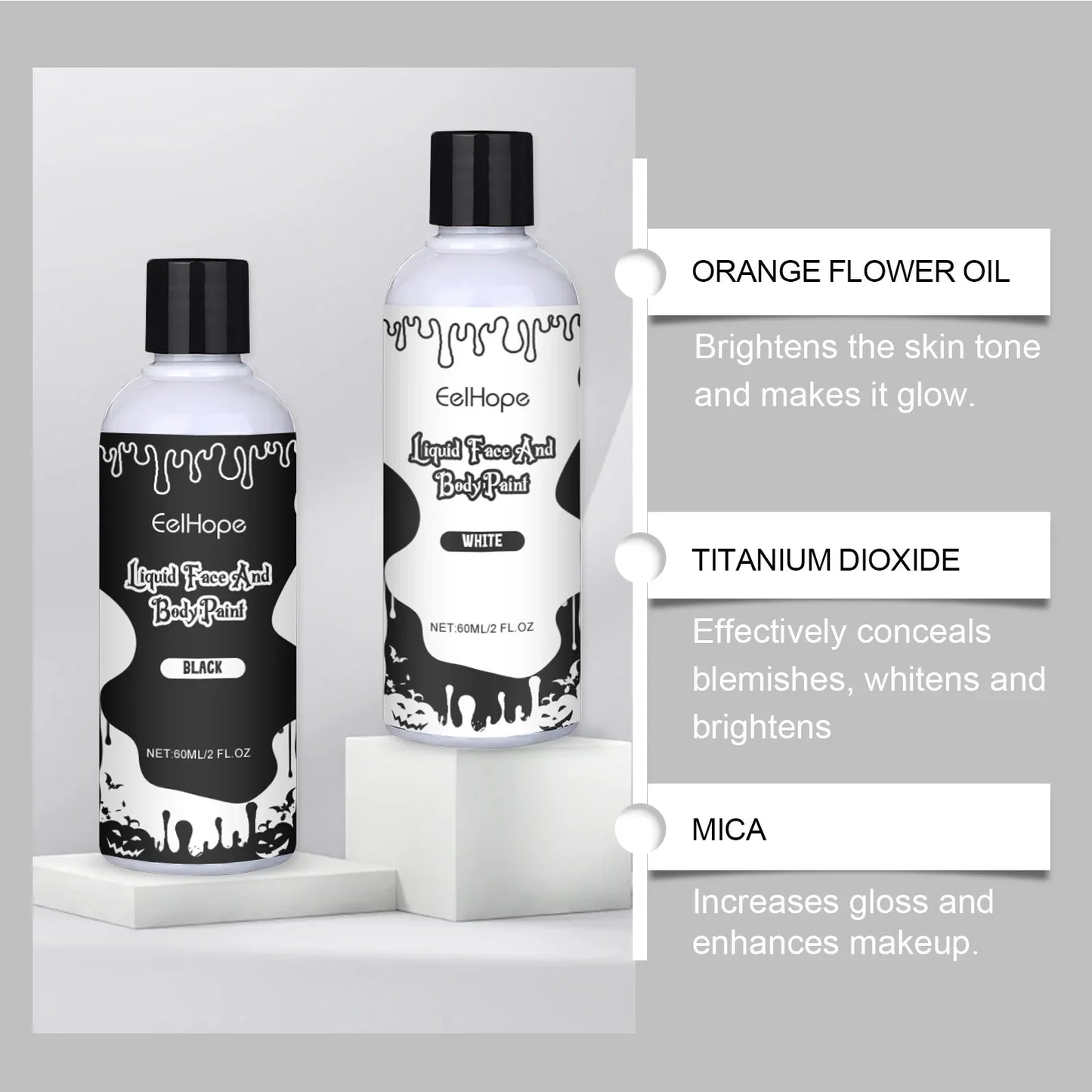 Halloween Multicolor Body Paint – Quick-Dry Clown Liquid Makeup