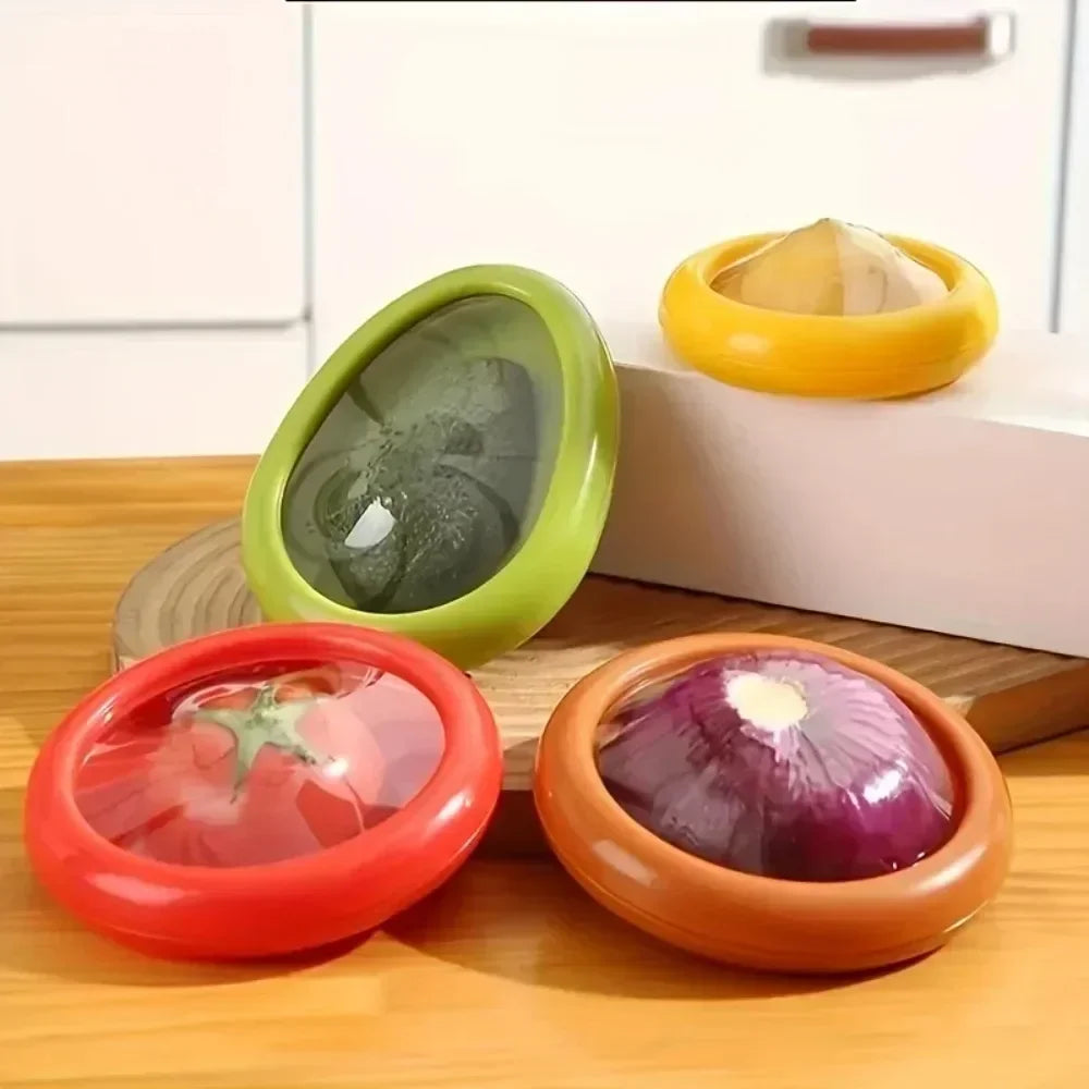 1/4Pcs Onion Storage Avocado Saver Holder Reusable Storage Containers Avocado keeper Tomato Saver and Lemon holder for Fridge Peaceful Pleasures Health and Wellness