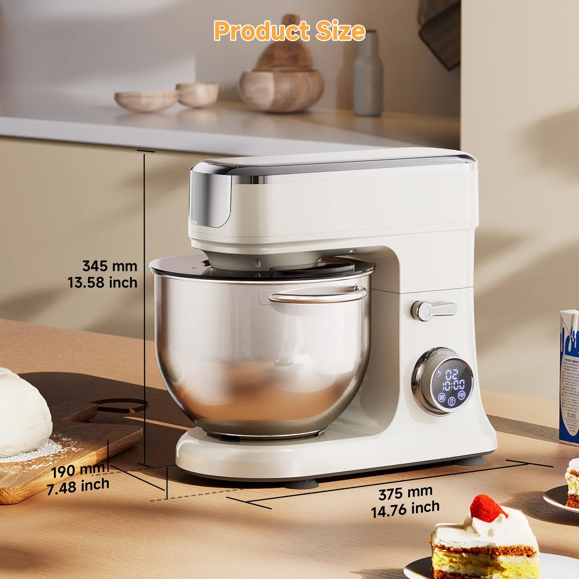 BioloMix 7L Stand Mixer – 1200W DC Motor, 11 Speeds, Dough Hook & Meat Grinder Kitchen Appliance Peaceful Pleasures Health and Wellness