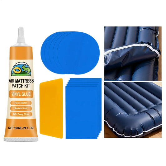 Professional Inflatable Repair Kit High-Strength Waterproof Patches & Adhesive For Air Mattress, Pool Toys, Boats & Outdoor Gear Peaceful Pleasures Health and Wellness