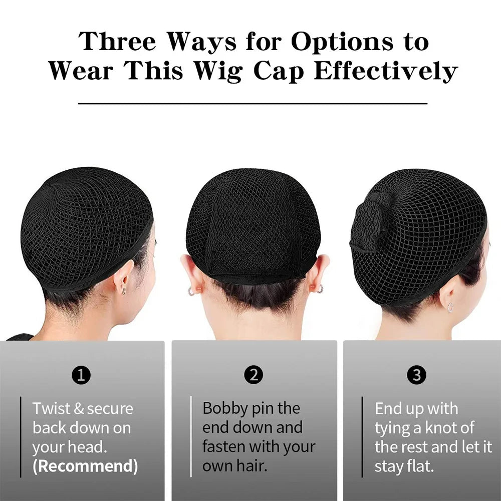 Black Closed-End Wig Base Cap - Multi-Purpose, Festival Costume Woven Liner Universal Wig Base Caps Peaceful Pleasures Health and Wellness