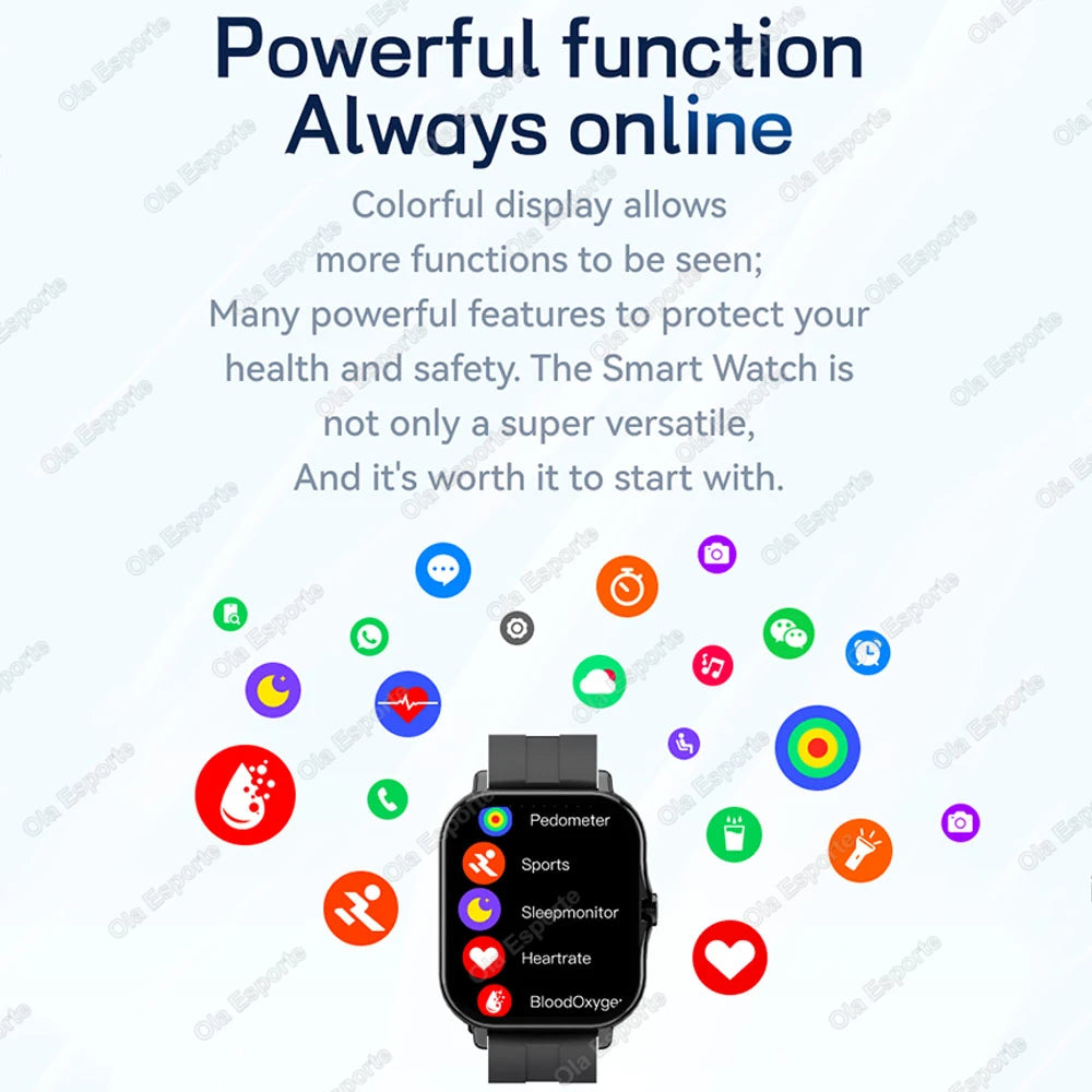 Ola Esporte Smart Watch 2.01" Bluetooth Calls & Fitness Tracker Smart Watch Peaceful Pleasures Health and Wellness
