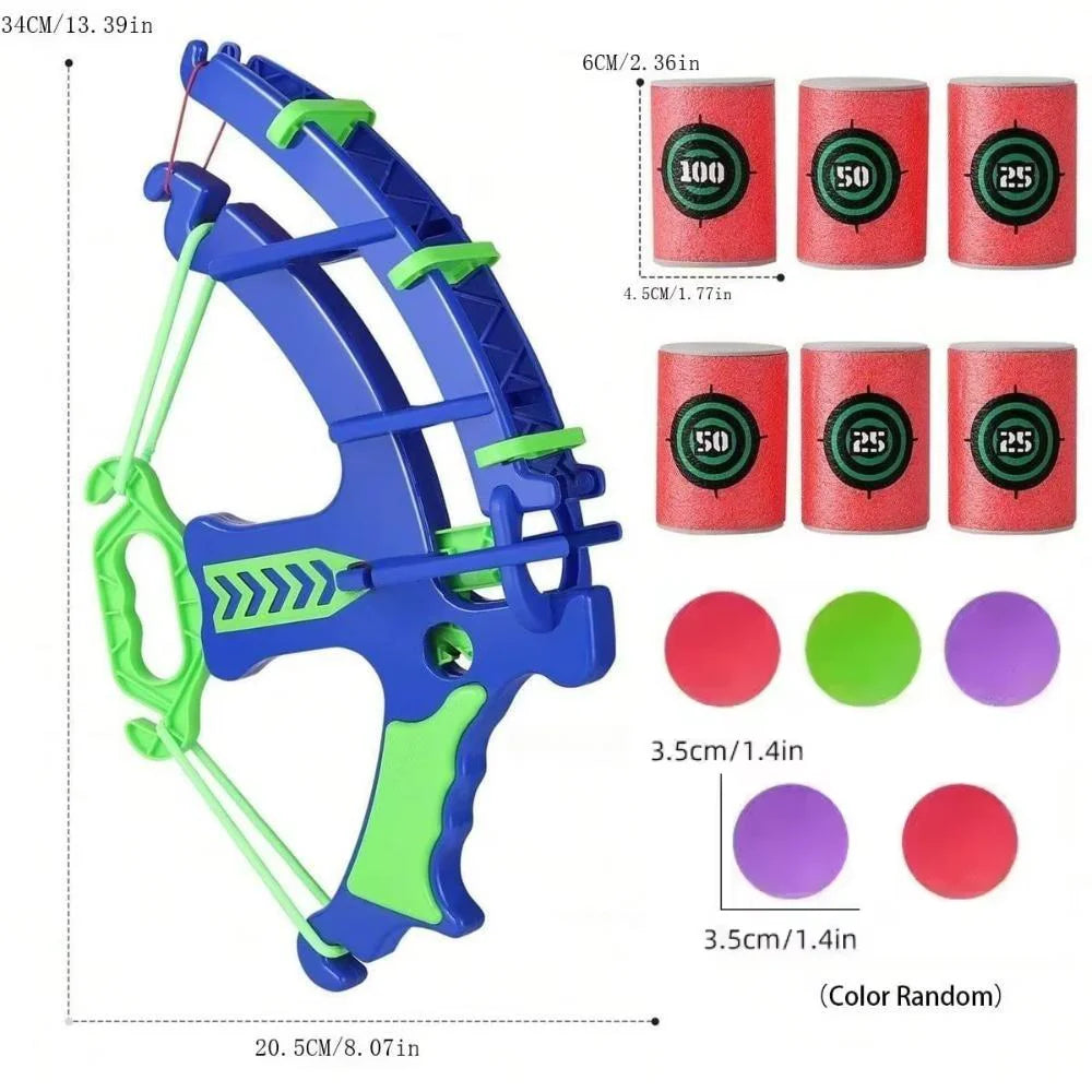 Slingshot Target Sticky Ball Bow Target Montessori Educational Toy Arrow Set Throw Sport Outdoor Fidget Game Peaceful Pleasures Health and Wellness Blue
