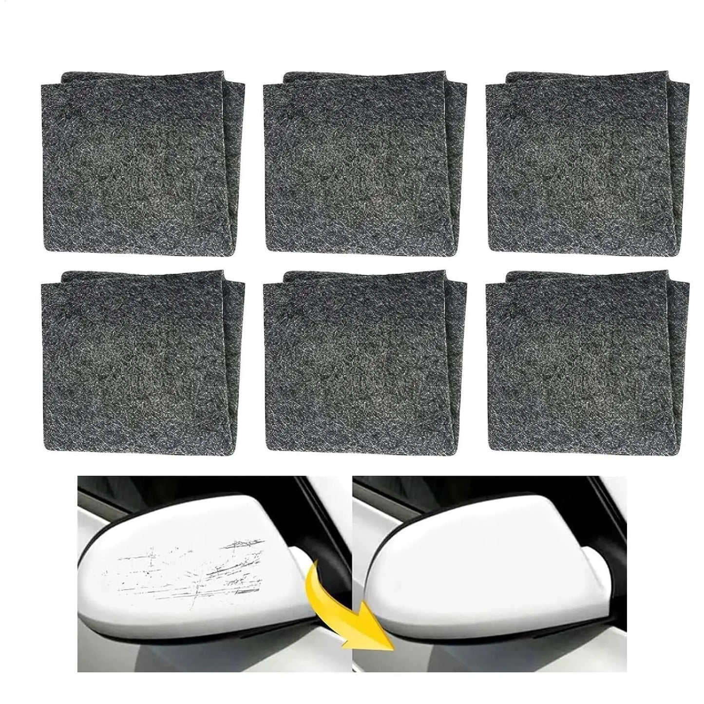 Nano Car Scratch Remover Cloth 6-Pack | Reusable Microfiber