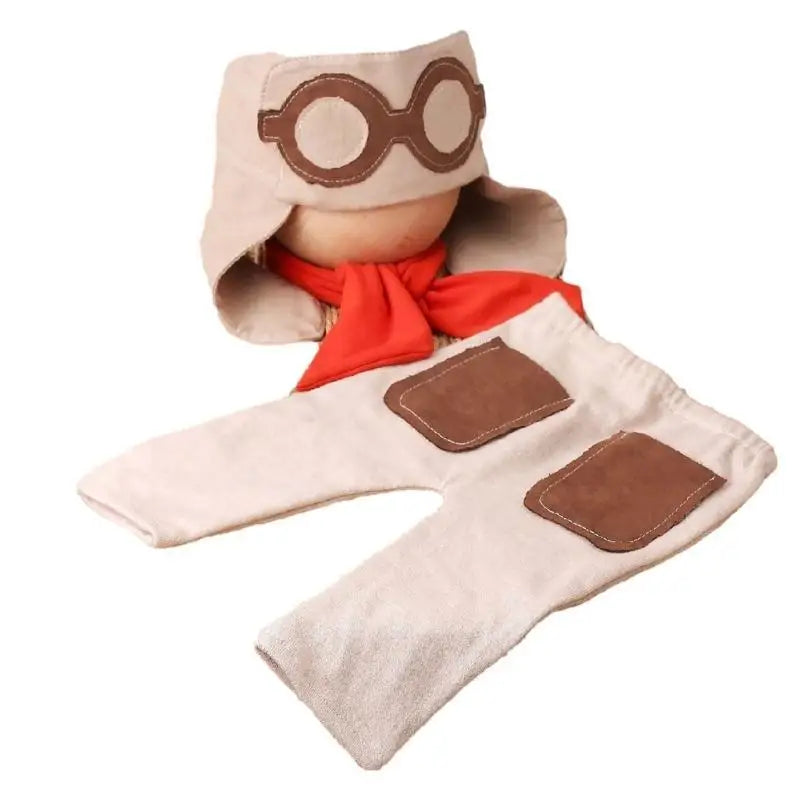 Newborn Photography Props Romper Hat & Glasses Set | 0–1M