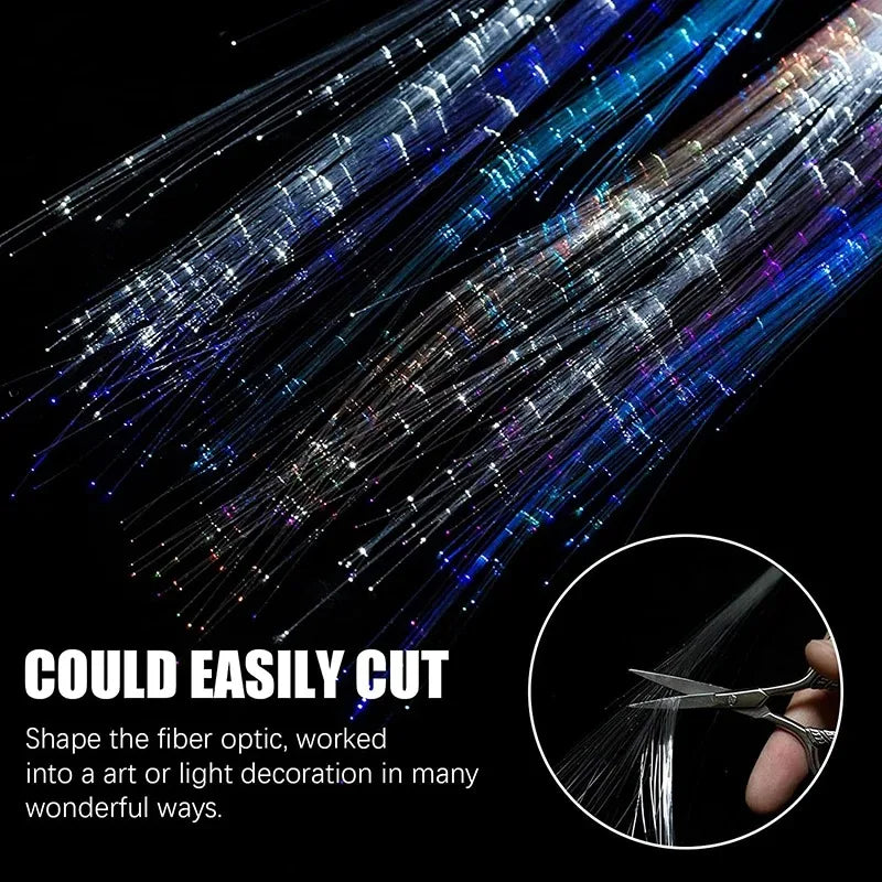 LED Glow Hair Braid Neon String Lights | Halloween & Party