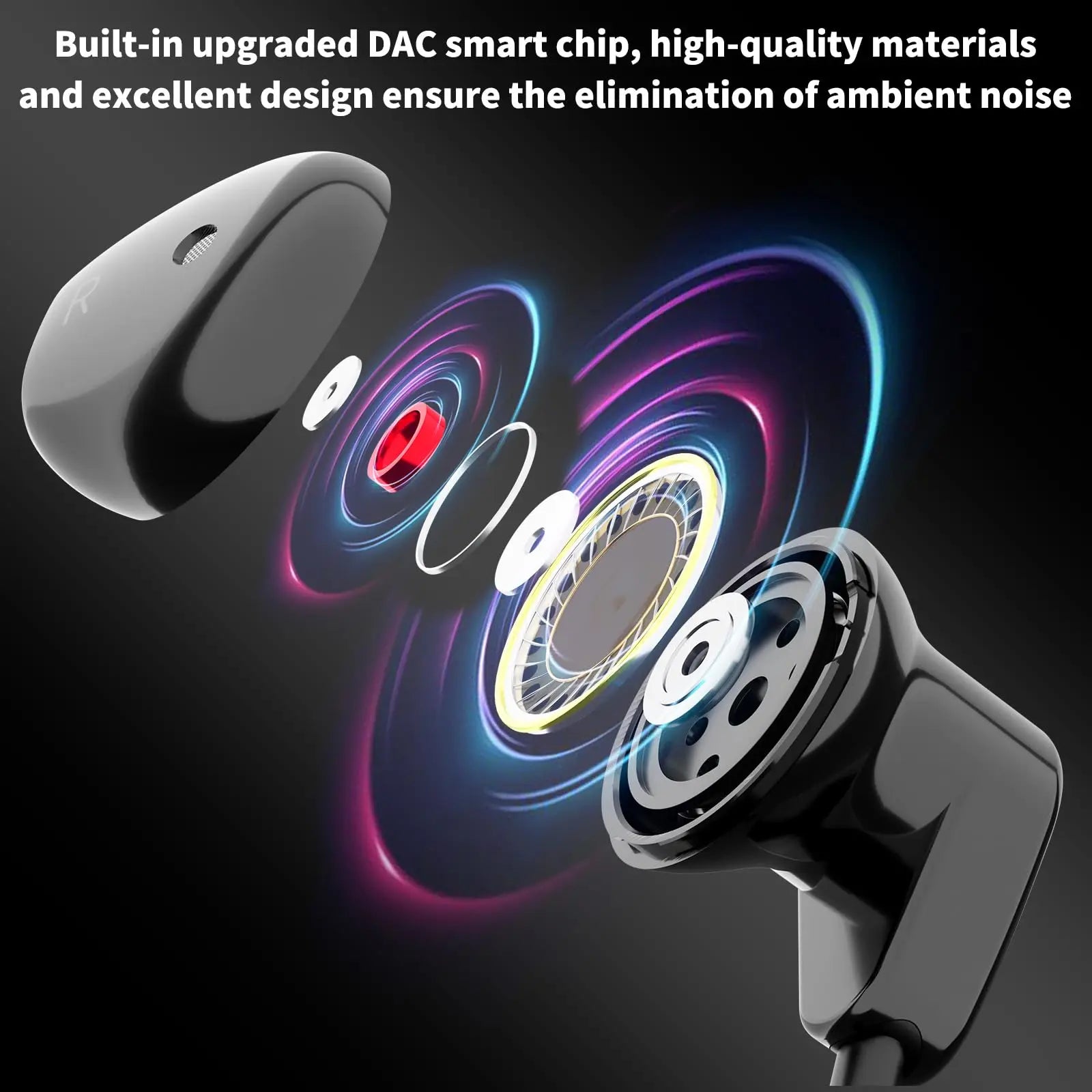 1pc Classic Flat Head Wired Gaming & Music Earphones, With Microphone & In-Line Control, 3.5mm Jack, Ergonomic Design Peaceful Pleasures Health and Wellness