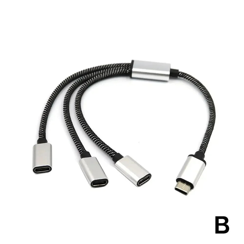USB-C Hub Splitter 1 to 2/3 Ports | OTG Fast Charging Adapter Peaceful Pleasures Health and Wellness 3 in 1