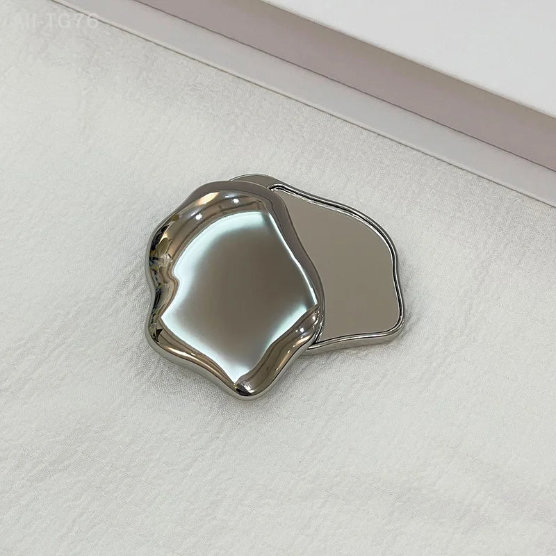 Heart-Shaped Double-Sided Portable Makeup Mirror | Foldable Mini
