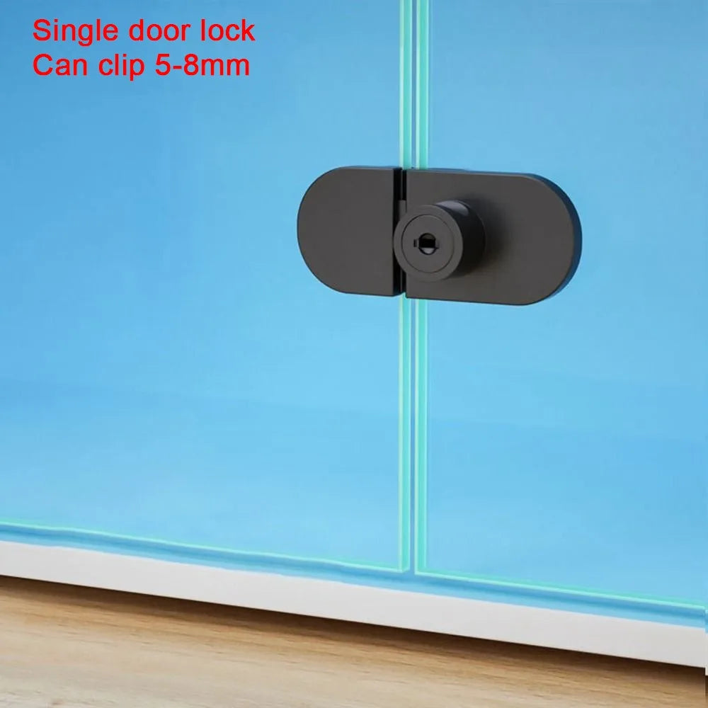 Double Open Glass Cabinet Door Lock – Zinc Alloy Security Lockset