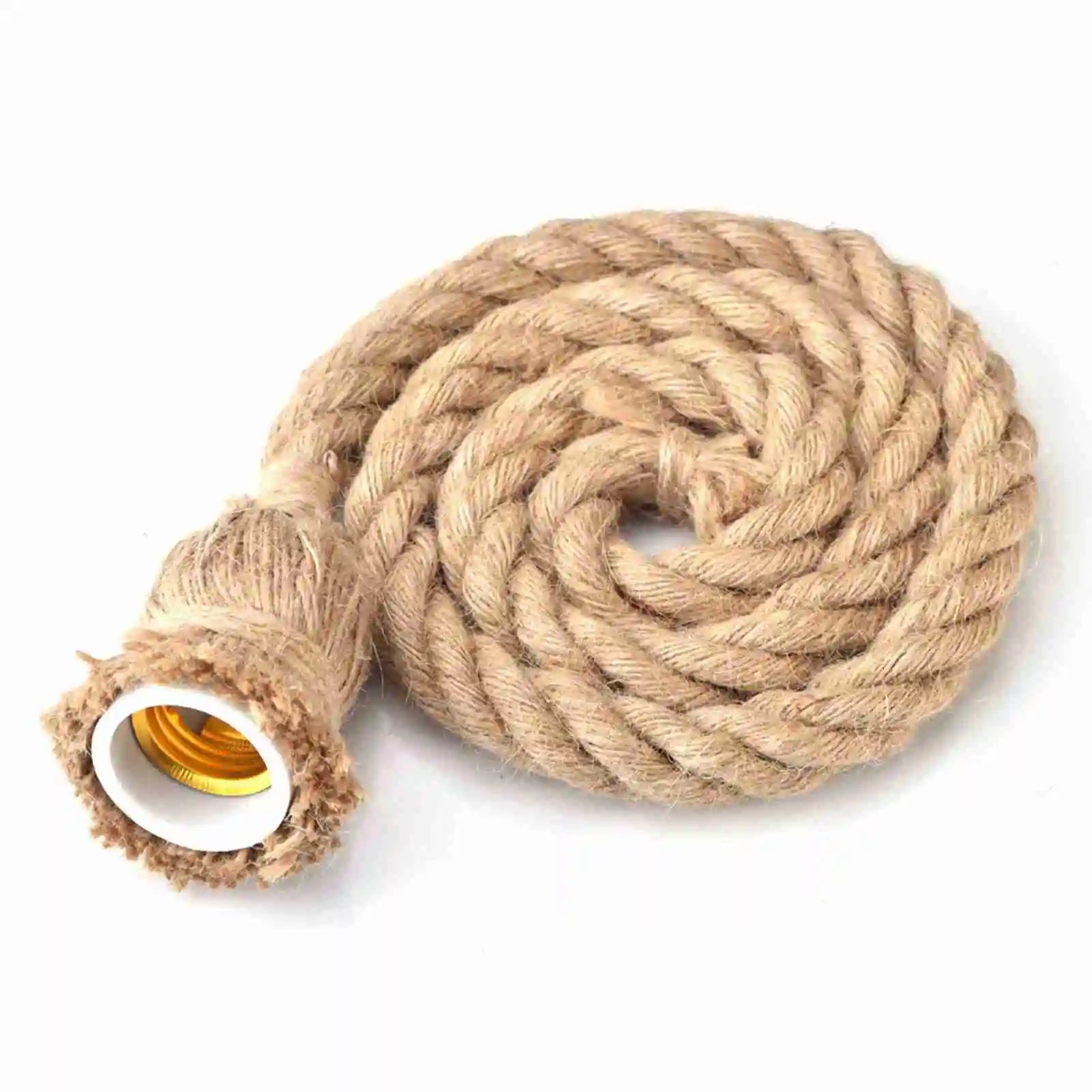 1PC Single Head Hemp Rope Pendant Light Industrial Ceiling Chandelier for Loft Home Decor Peaceful Pleasures Health and Wellness Gold